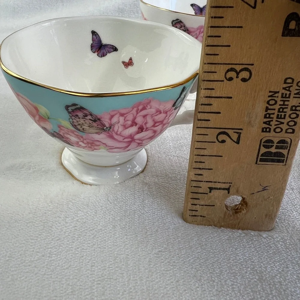 Royal Albert Miranda Kerr Friendship Teacup Saucer 8 Piece Set Floral Butterfly